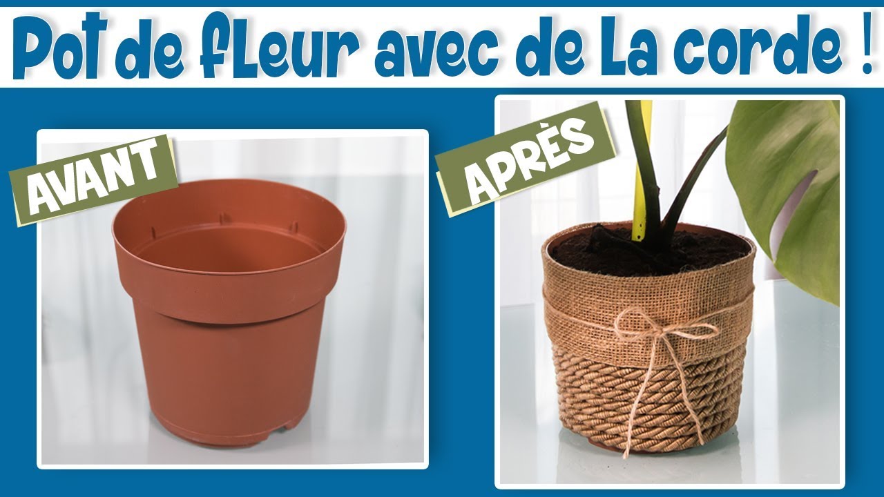 DIY d&eacute;co: pot de fleur avec de la corde !