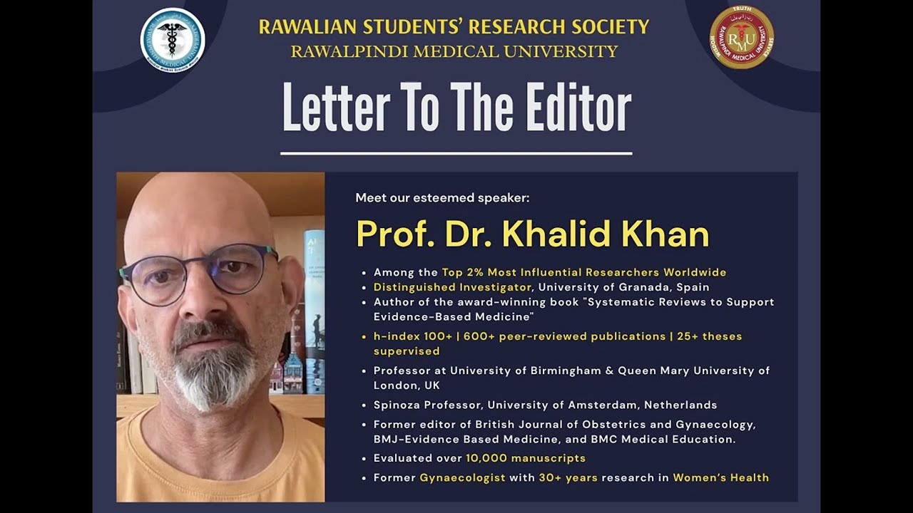Letter To The Editor | Prof. Dr. Khalid Khan | RSRS RMU