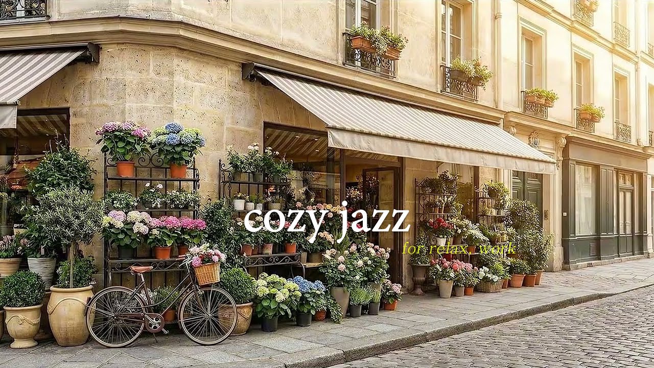 Cozy Flower Bakery Cafe ☕ Soft Jazz Music & European Morning Ambience for Work and Relax.
