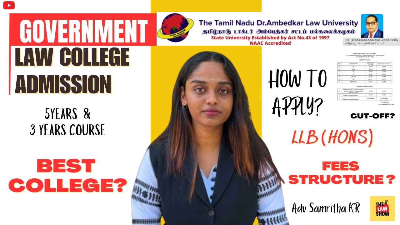 GOVERNMENT LAW COLLEGE📚-TAMIL NADU |Application procedure 📑| Best college?| Fee Evlo 😳| Adv Samrith