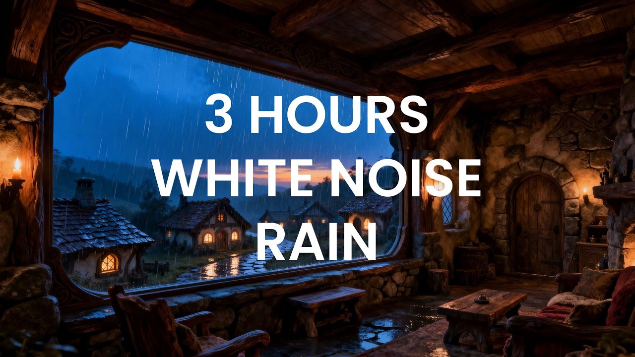 3 Hours of Deep Rain in a Dwarven Hall | Cozy Room for Sleep & Relaxation | No Music, Pure Rain