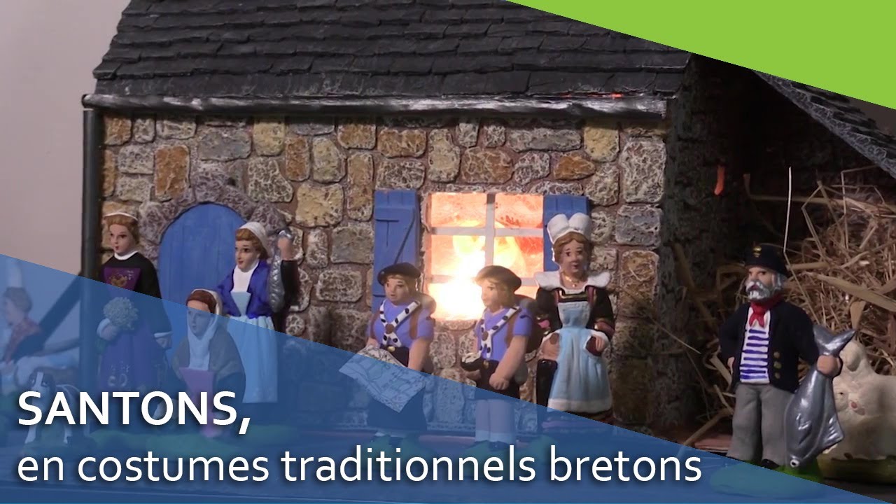 Santons en costumes traditionnels bretons