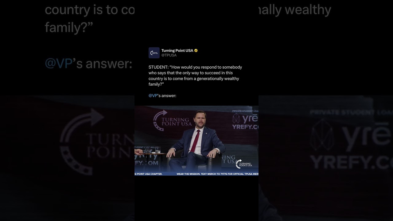 &laquo;Нужно ли наследственное богатство для достижения успеха?&raquo; | Вице-президент Джей Ди Вэнс отвечает...
