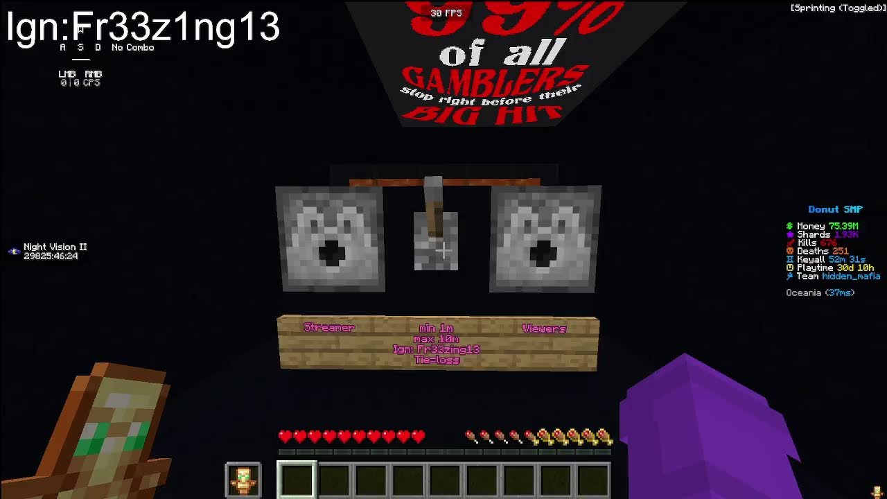 donut smp live gambling min 1m max 2m /pay Fr33z1ng13
