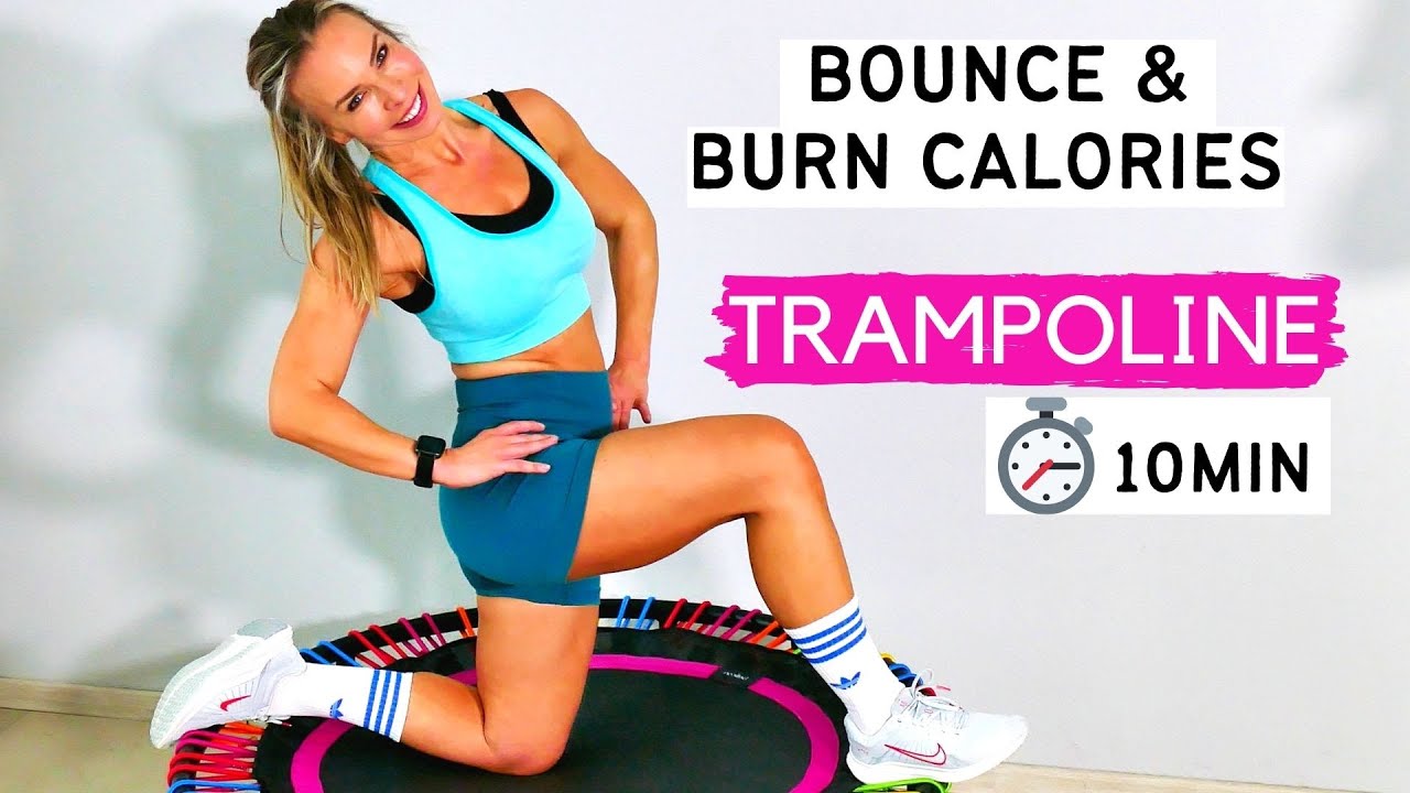 Jumping fitness trampoline cardio workout | 10 min trampoline exercises to🔥calories