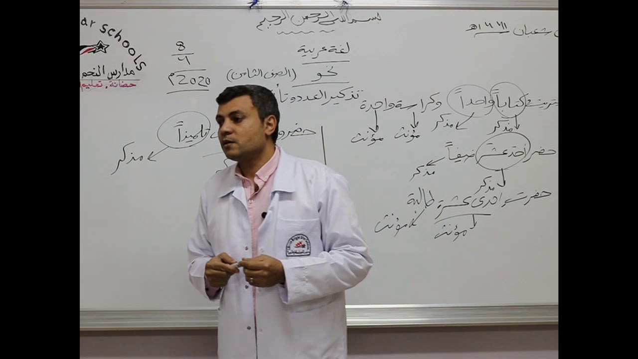 مادة اللغة العربية للصف الثامن الأساسي  / نحو -  درس تذكير العدد وتأنيثه