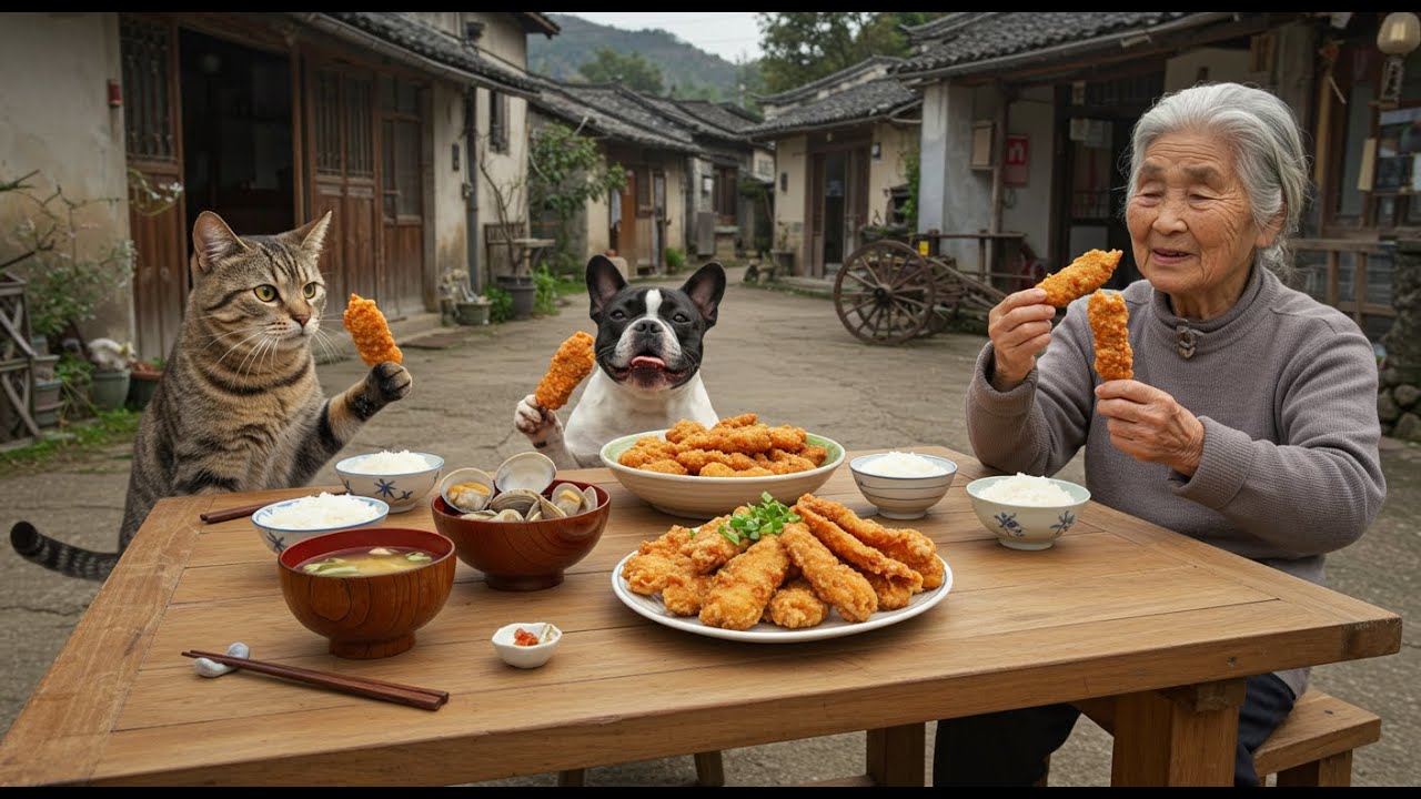 今日は唐揚げと味噌汁を作ってみたよ！A Cat Became a Chef?! 🍗 The Ultimate Karaage & Miso Soup Cooking Showdown