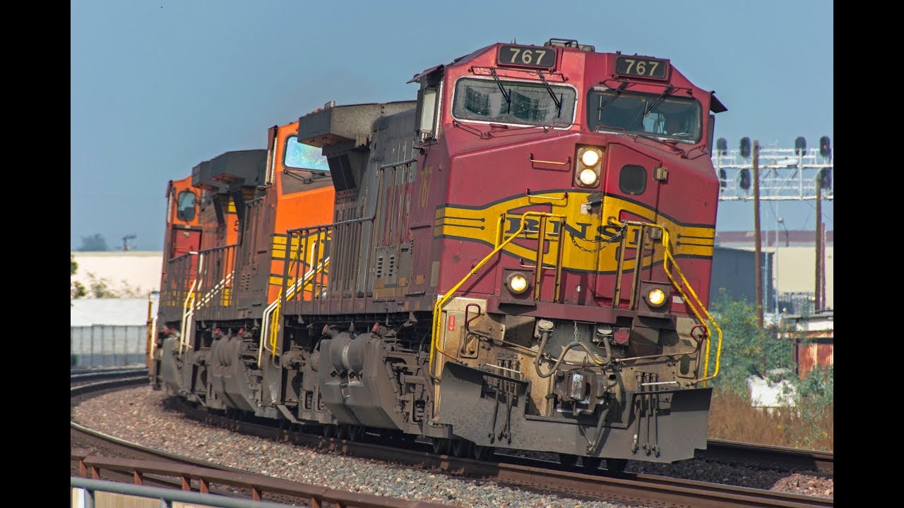 4K - Extreme BNSF Freight & Passenger Train Action along the San Bernardino Sub in November 2017