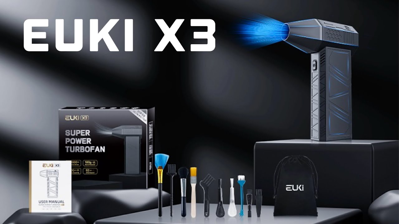EUKI X3  Electric Air duster High Speed Air Blower Super Powerful Turbo Fan with 3 Speeds.