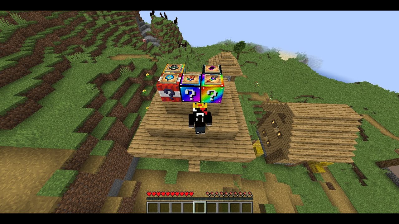 Playing Minecraft but there are lucky blocks