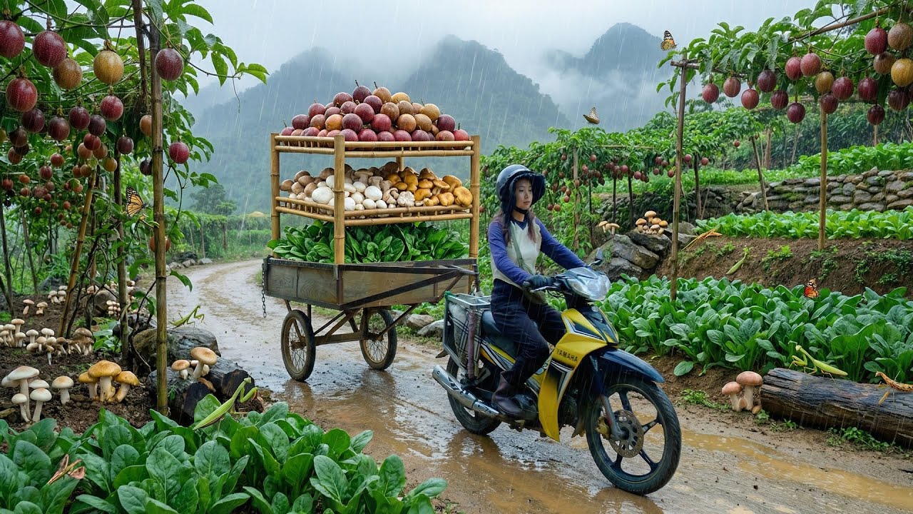 Harvest A Truckload Of: Passion Fruit, Mushrooms, Spinach Go To The Market To Sell – Farm Life