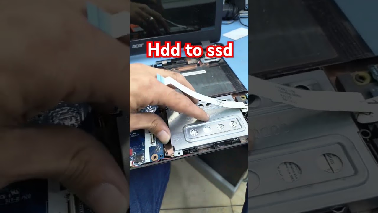 Change hdd to SSD on laptop Acer #ssd #acer