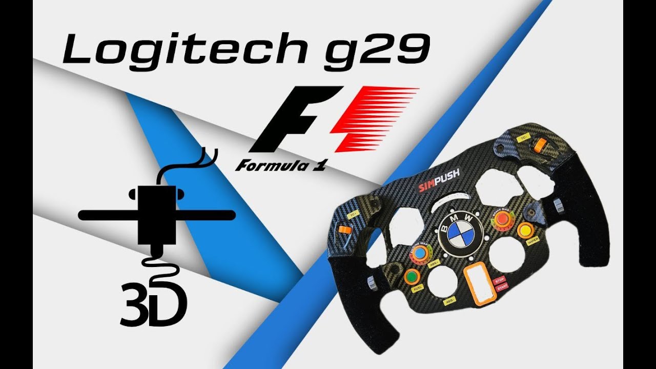 F1 steering wheel for Logitech G29 printed on a 3D printer