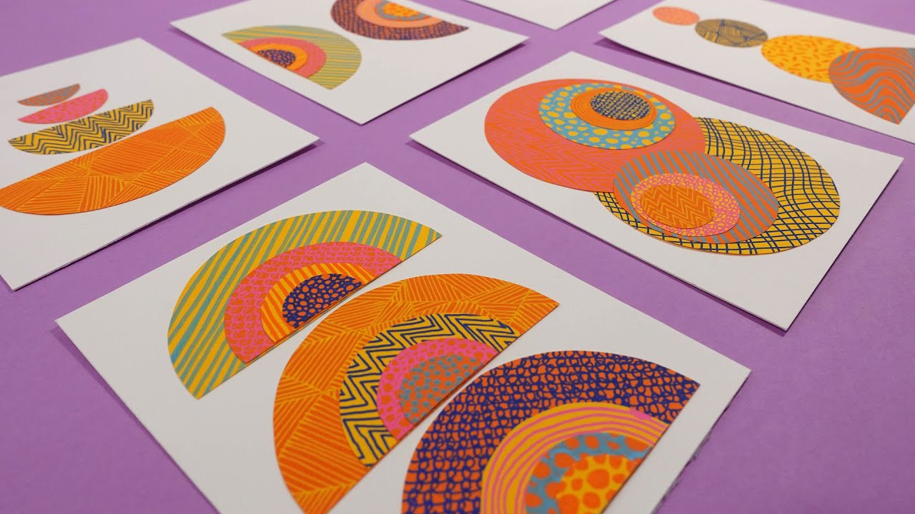 Absract Pattern Collages: Mindful Drawing + Intuitive Collage For Self Care | Course Trailer