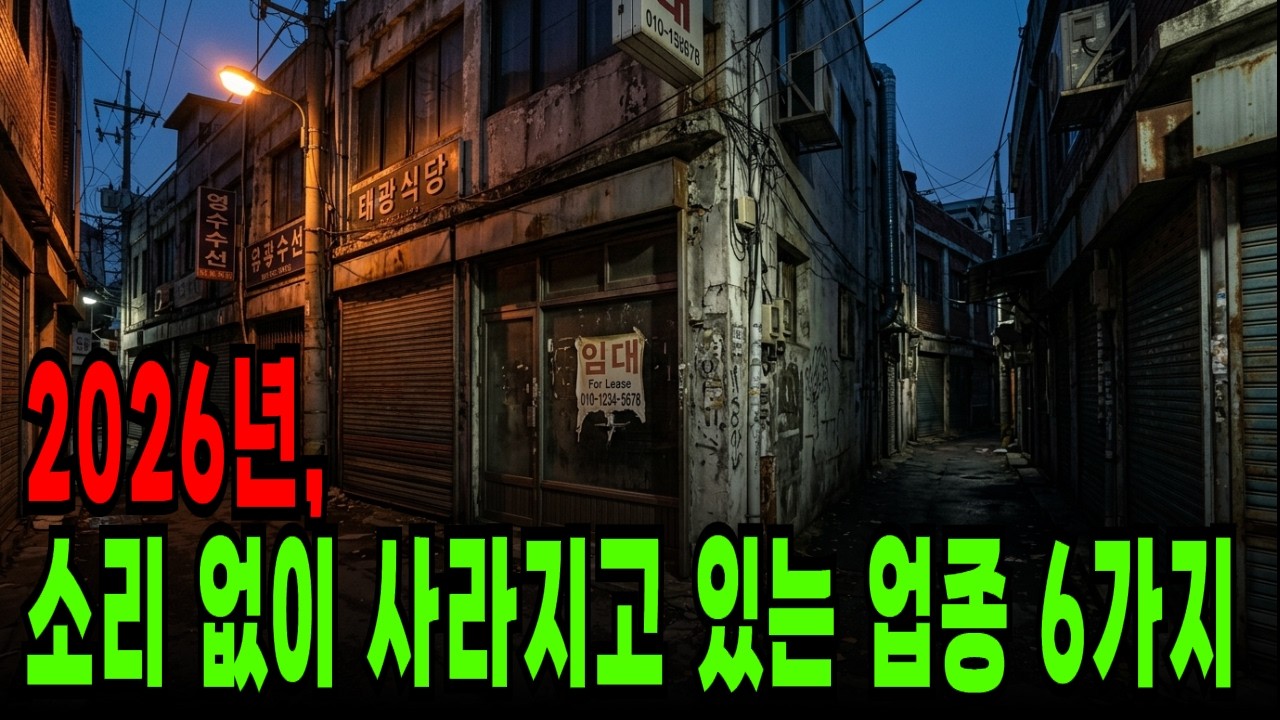 2026년, 소리 없이 사라지고 있는 업종 6가지.. 당신의 동네도 이미 시작됐습니다