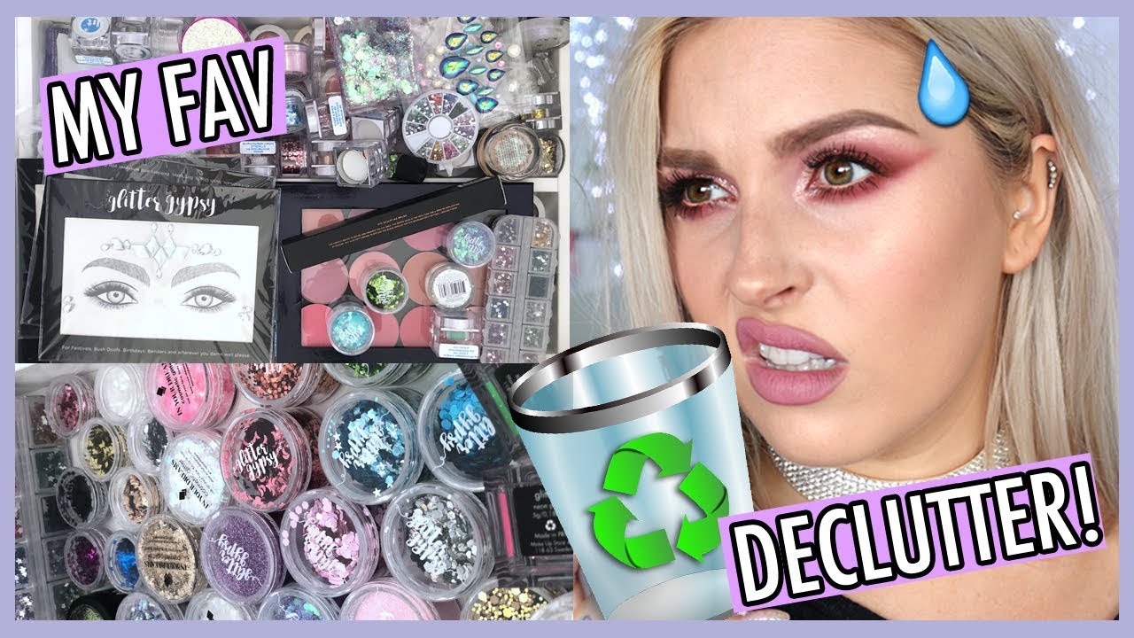 🔪 ORGANIZE AND DECLUTTER MY MAKEUP COLLECTION! 😏 GLITTER & COLOURPOP STUFF