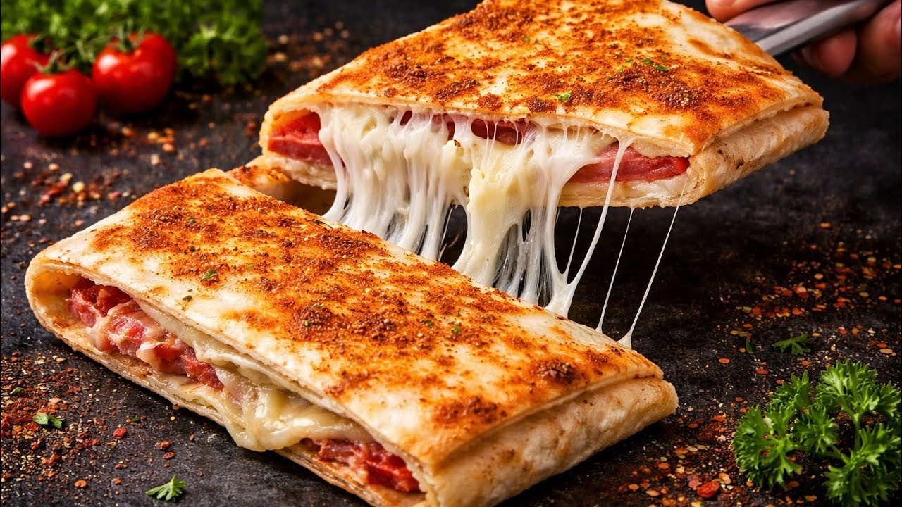 Super Easy 5-Minute Pizza! 🥓🧀