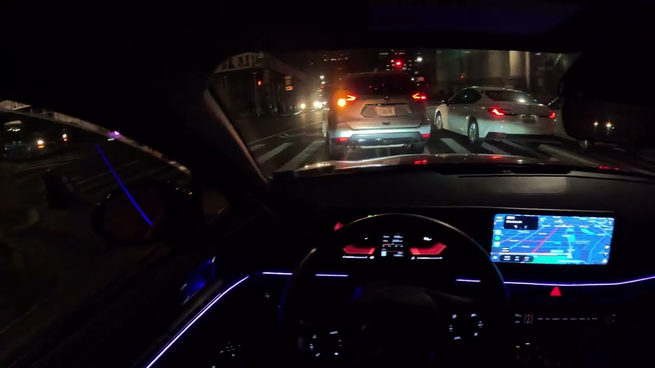 DRIVING TO MY EVENING CLASS (Ambient lights installed!!!!!)
