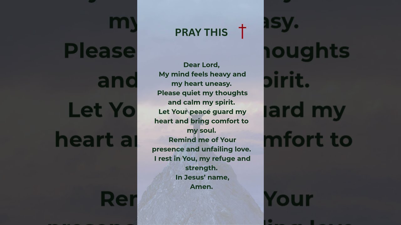 Prayer for Peace of Mind and Comfort 