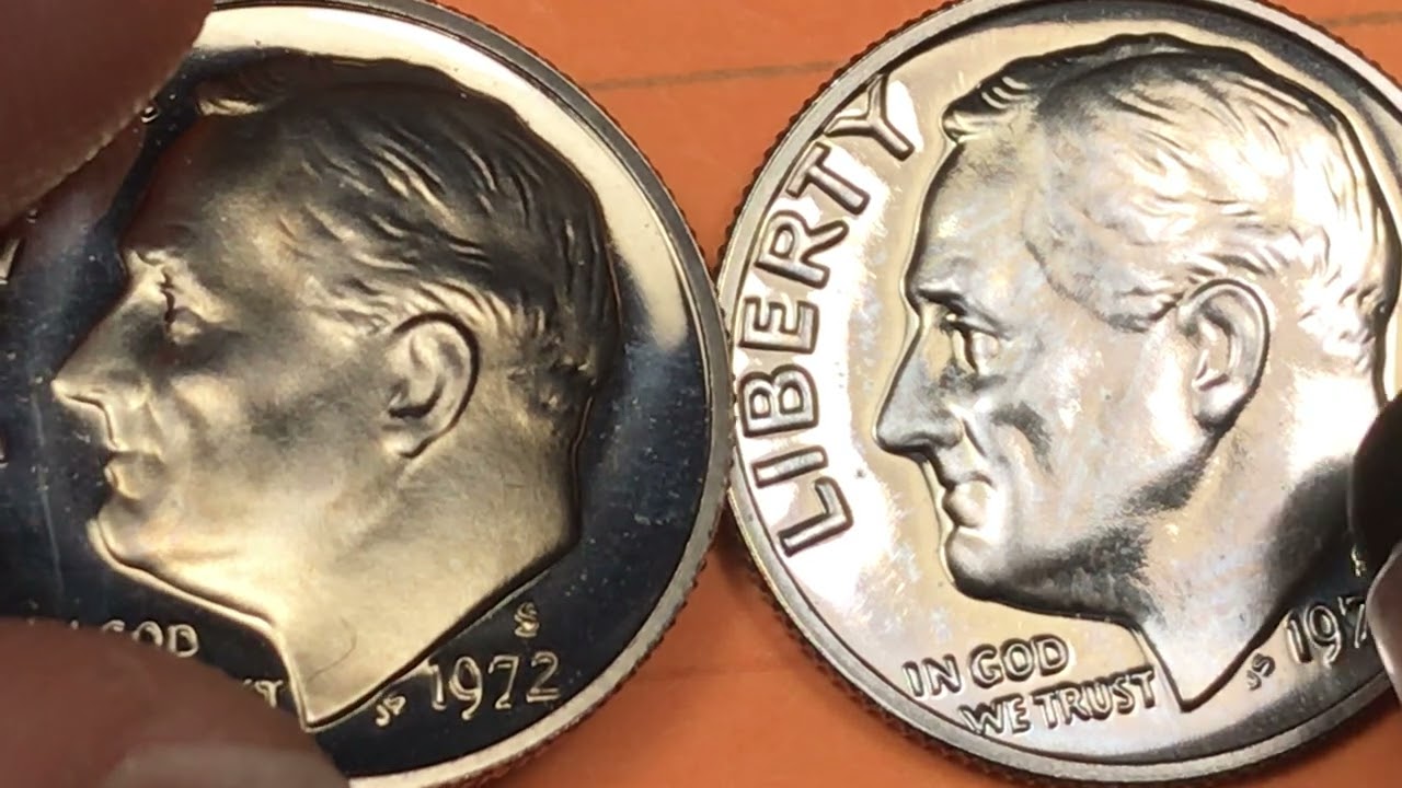 US 1972 Dimes - United States Rare Valuable With Deep Cameo - 10 Cent Coins