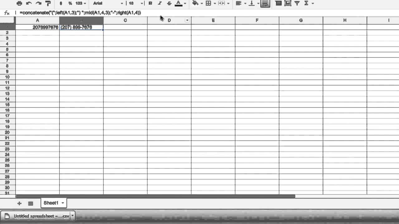 How to Insert a Phone Number in Google Spreadsheets : Google & Internet Browser Tips