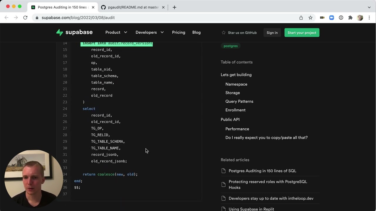 5mins of Postgres E8: Postgres Auditing: Table triggers with supabase vs the pgAudit extension