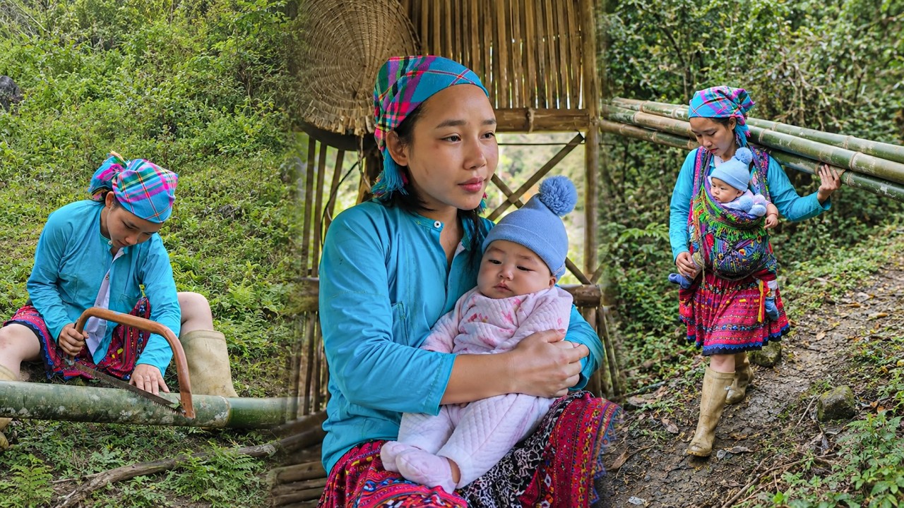 17-Year-Old Single Mother Works in the Forest to Raise Her Little Daughter | Harvesting With Mai