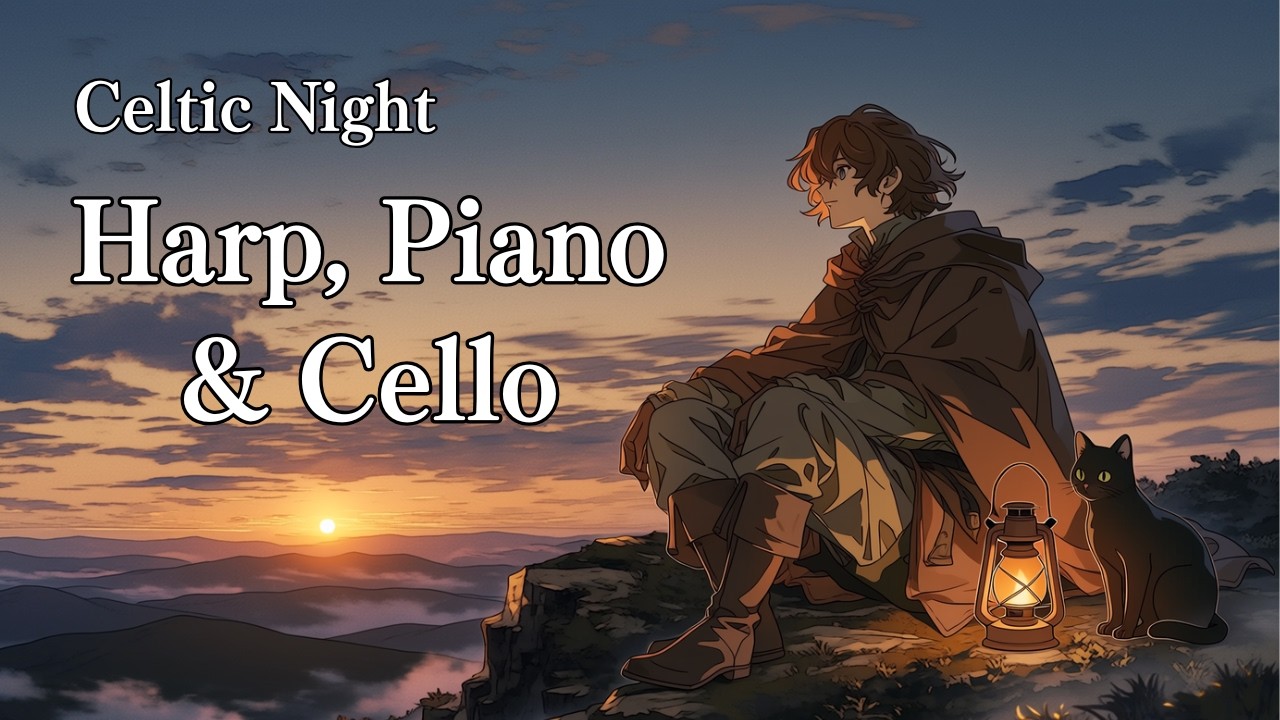 【ケルトの夜 / Celtic Night】静かな夜明けを迎える Celtic Ensemble (Harp, Piano & Fiddle)｟作業用・勉強用・睡眠用 BGM｠