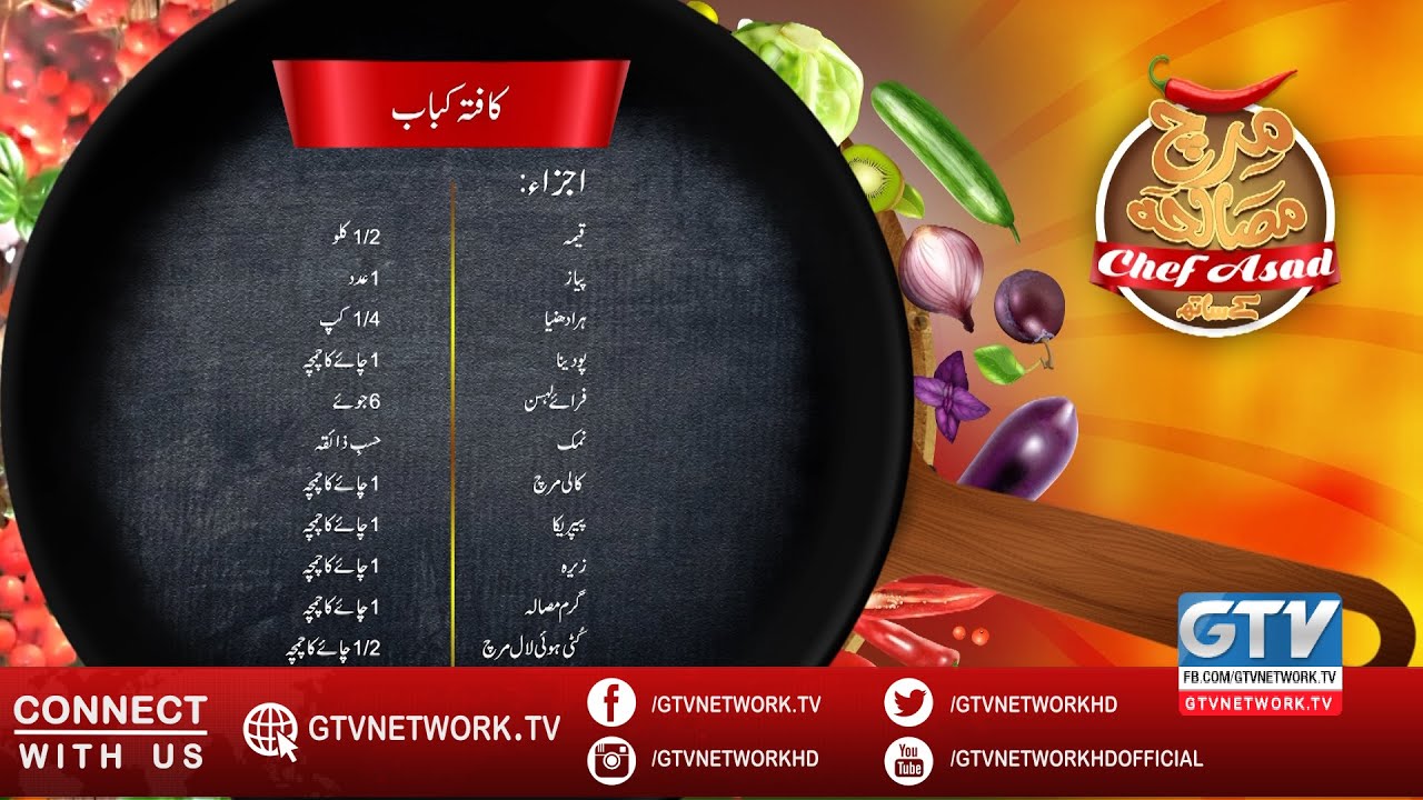 Kafta Kabab Recipe | Mirch Masala With Chef Asad | 22 July 2020 | GTV News HD
