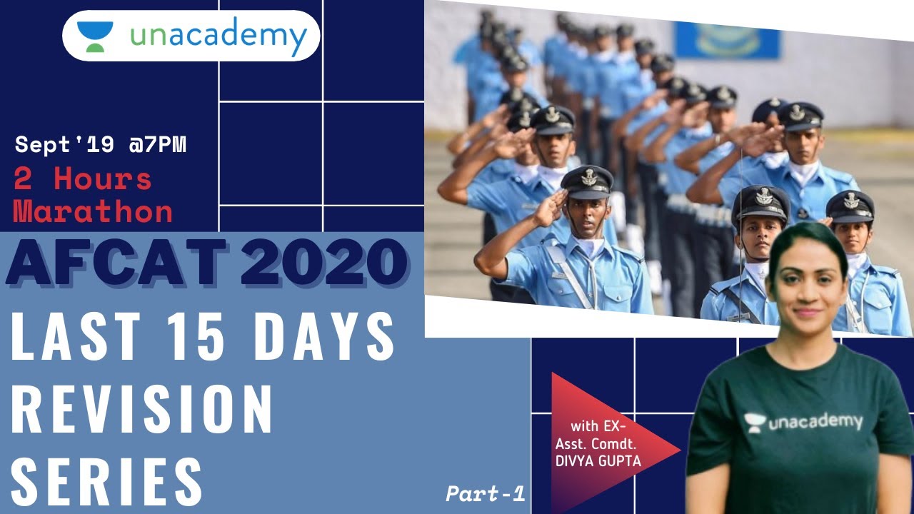 AFCAT 2020 - Last 15 Days Revision Series | AFCAT 2020 Preparation with Ex-Asst.Comdt. Divya Gupta