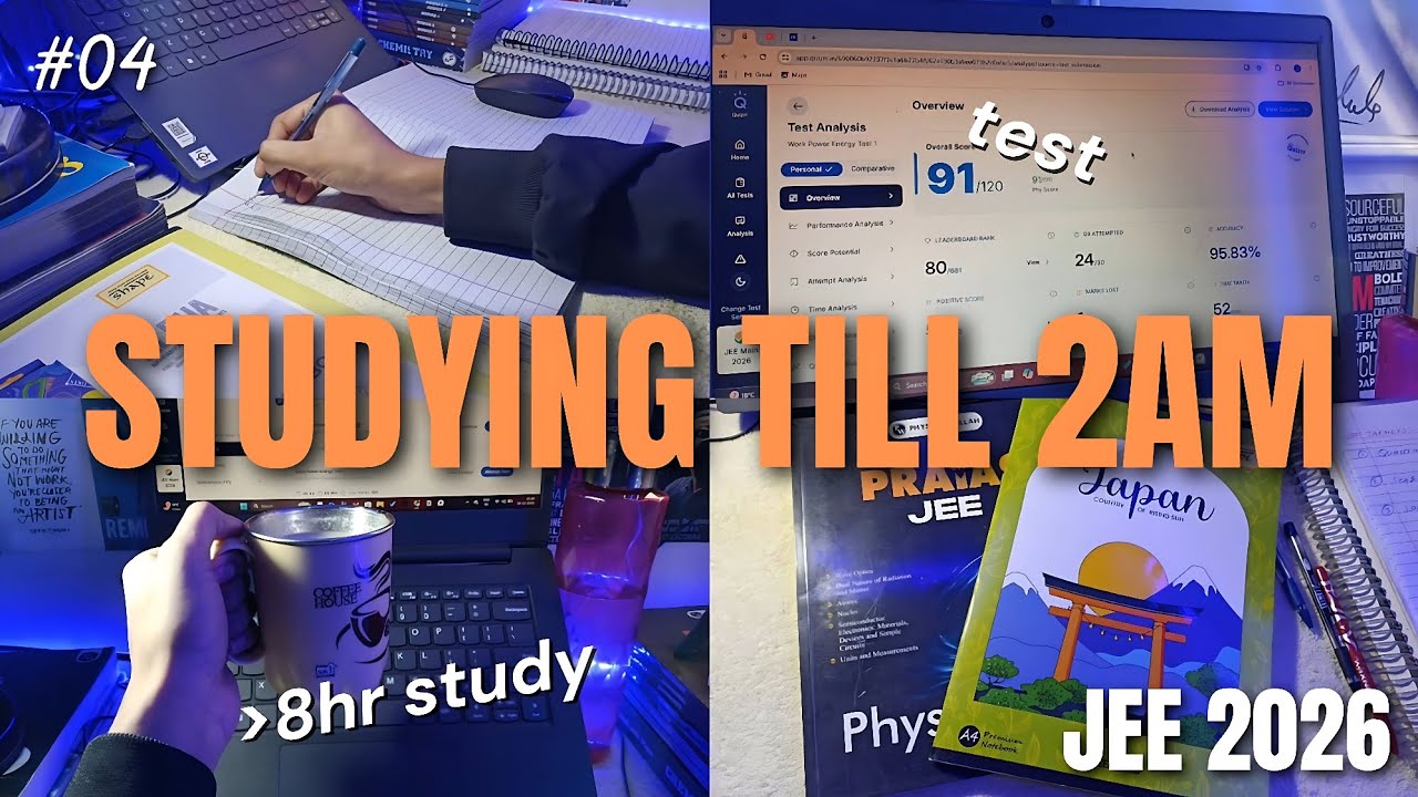 Studying TILL 2AM as a JEE 2026 Aspirant 🤯 | Study Vlog JEE