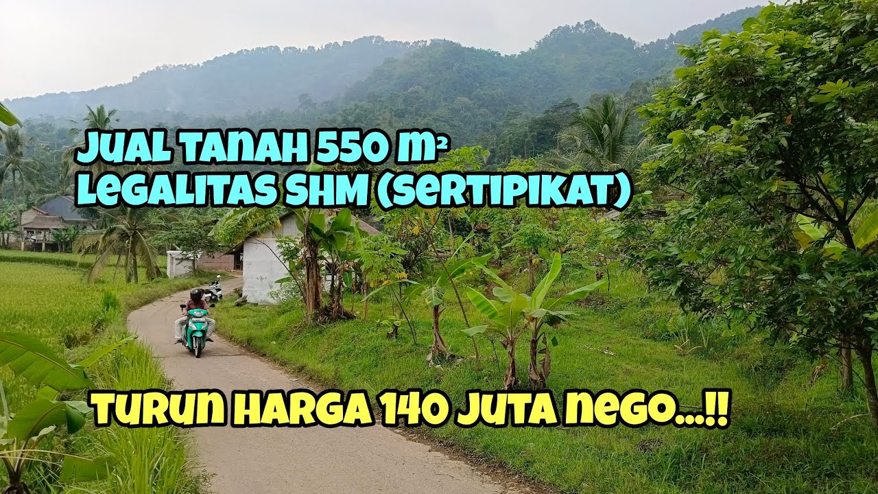 Dijual Tanah Murah Luas 550 Meter Surat Sertipikat ( SHM ) TURUN HARGA 140 JUTA‼️