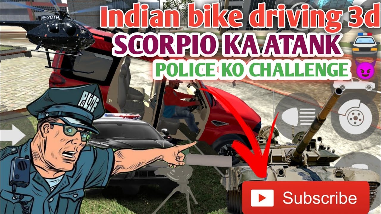 SCORPIO vs POLICE CAR Off-Road Battle 😱 | Gun Attack & Car Blast in Indian Bike Driving 3D 💥🔥