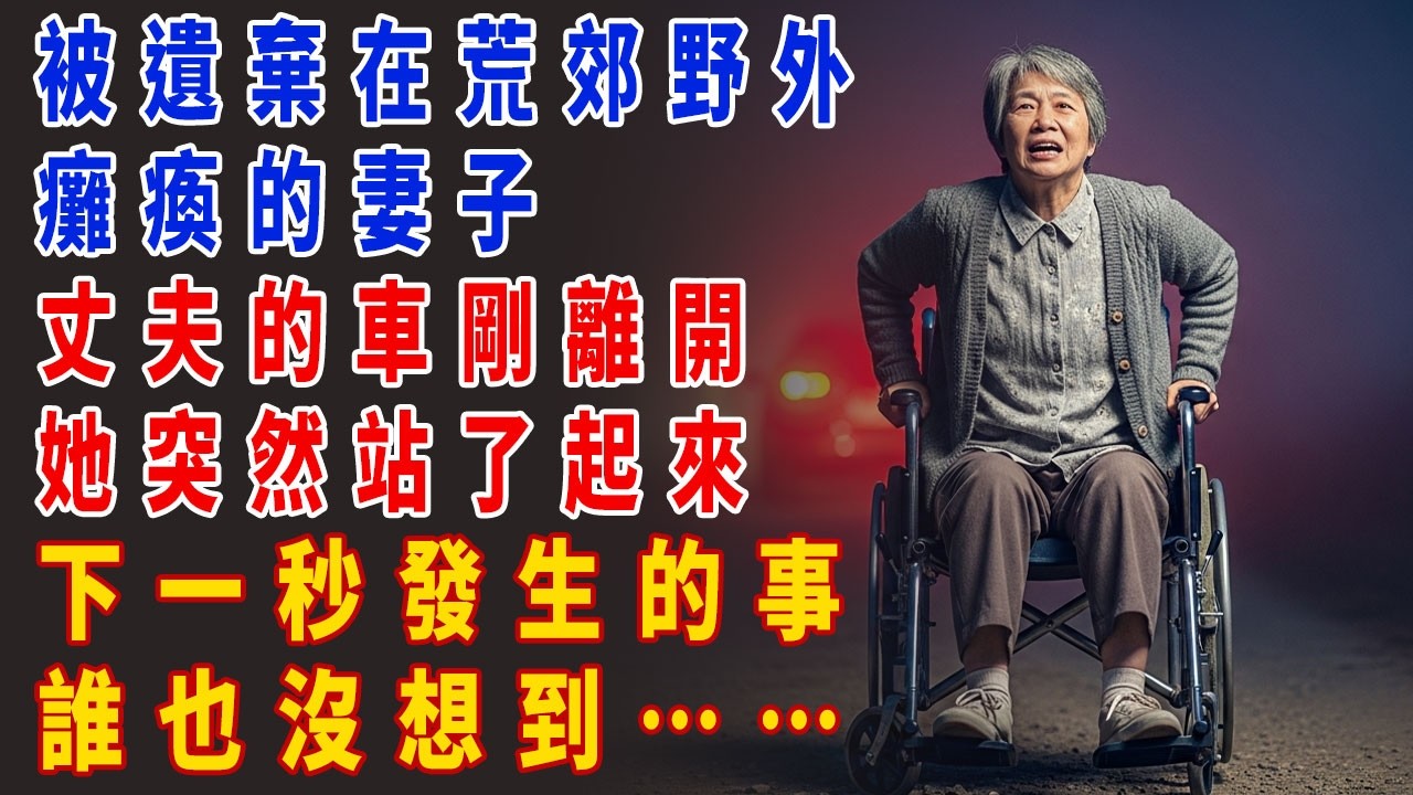 一位被遺棄在荒郊野外的癱瘓妻子，在丈夫的車消失在視線中時，突然從輪椅上跳了起來…
