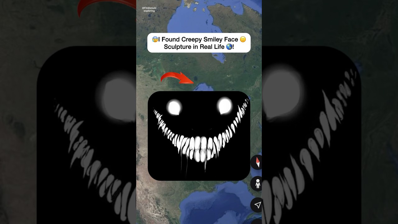 I Found Creepy Smiley Face 😁 in real on google earth and google maps ! #shorts #findwouldexploring