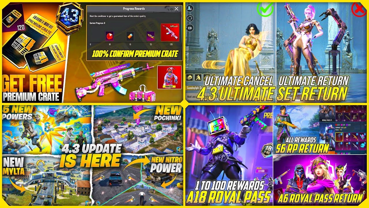 FINALLY 😱 NEXT ULTIMATE SET | NEXT PREMIUM CRATE | A18 RP 1 T0 100 REWARDS | NEXT 4.3 UPDATE🔥