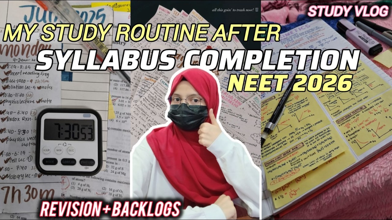 *SYLLABUS COMPLETED*Now My Real Routine Begins📚NEET 2026 Study Vlog📝#neet2026 #trending #study #fypシ