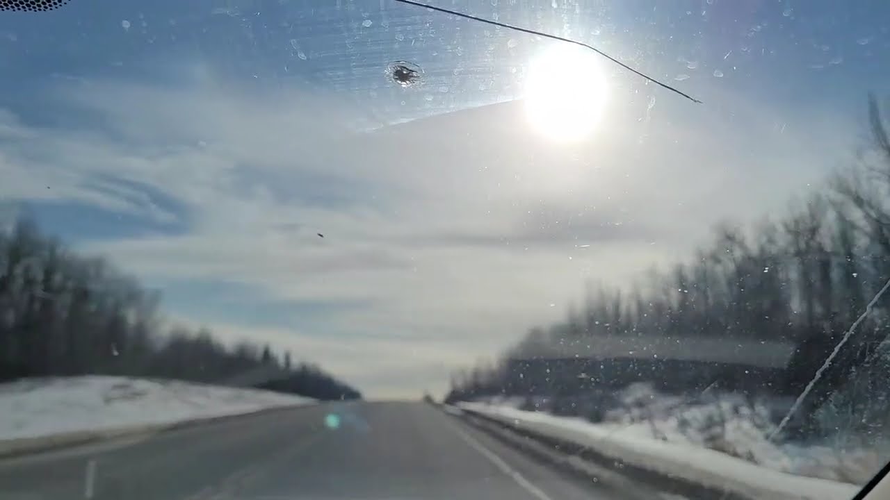 Beautiful Sunny Winter Drive  Stony Plain to Leduc via Seba Beach