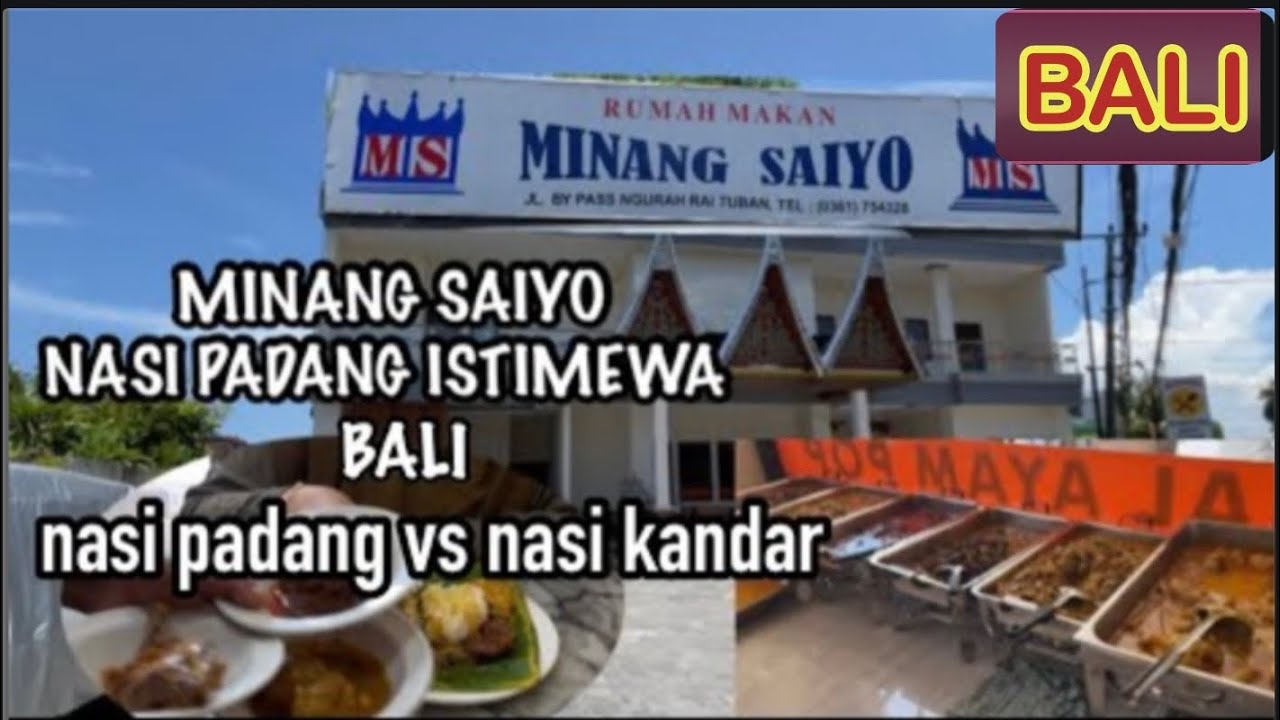 BEST MASAKAN PADANG BALI INDONESIA !!! Rumah Makan MINANG SAIYO BALI, !!!  #kulinermakanan #indonesi