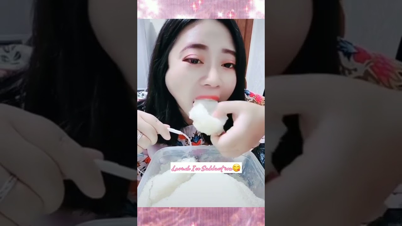 Crisp dry ice| Squeaky crunch| White ice| #asmr #iceeating refrozen|