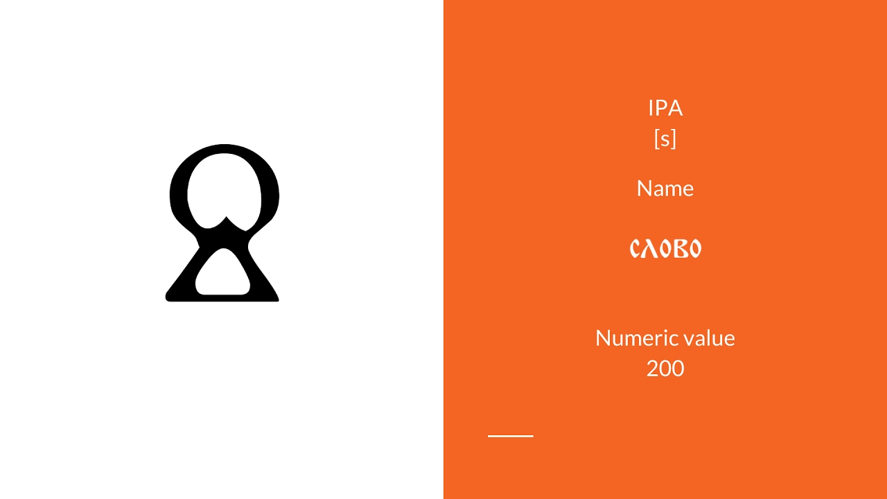 Glagolitic Alphabet with Pronunciation (Old Slavic)