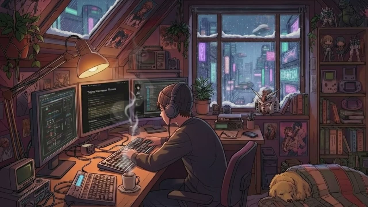 1 Hour Cozy Lofi for Studying ❄️ Winter Jazz Music for Focus & Work [No Talking]