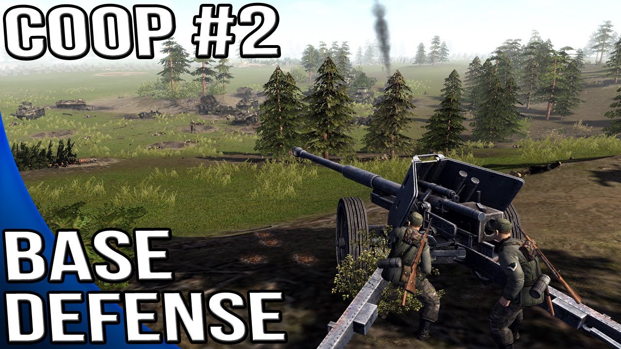 Men of War Assault Squad 2 - Base Defense Mod Gameplay (Siegfried Coop) Germany Vs USA