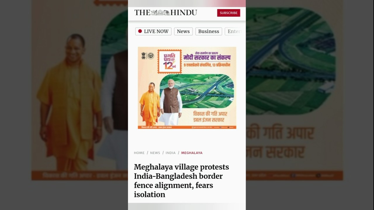 Meghalaya village protests India-Bangladesh border fence alignment, fears isolation