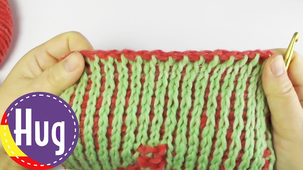 Crochet tunecino - punto tejido dos colores Veronika Hug