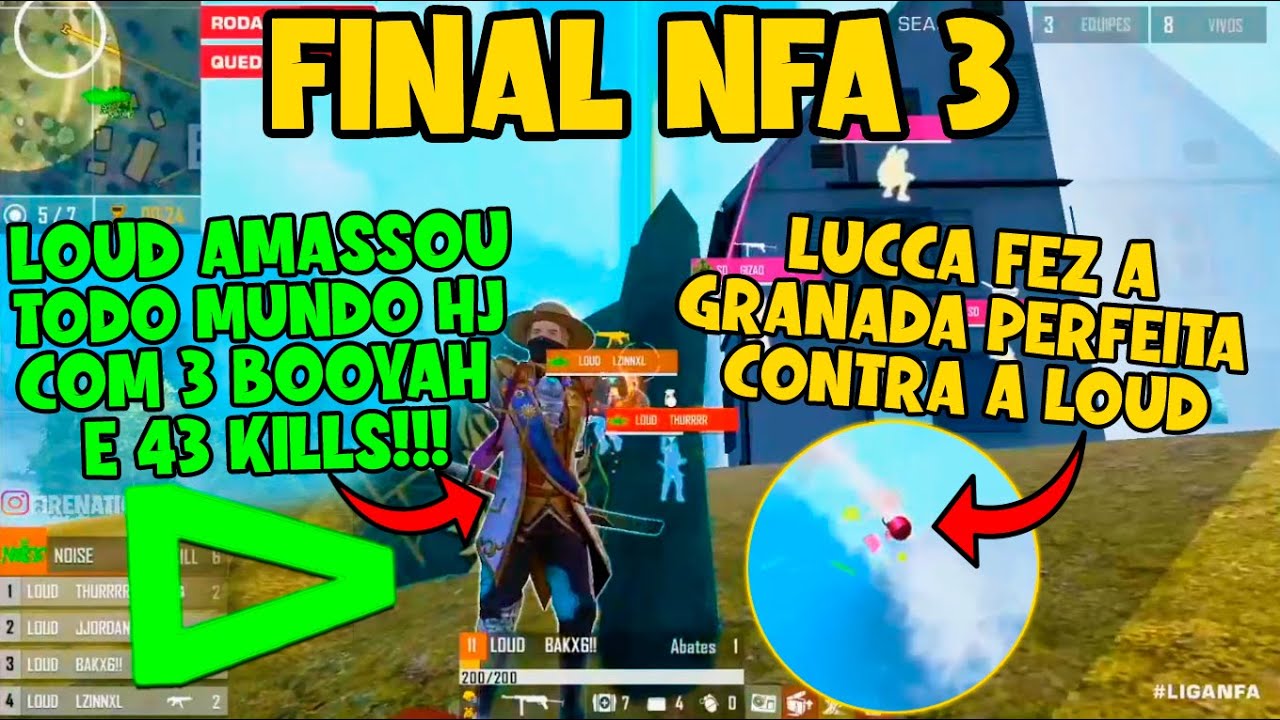NFA - LOUD AMASSOU COM 3 BOOYAHS E MAIS DE 40 KILLS - LUCCA FAZ GRANADA INSANA - LIGA NFA - CLIPS FF