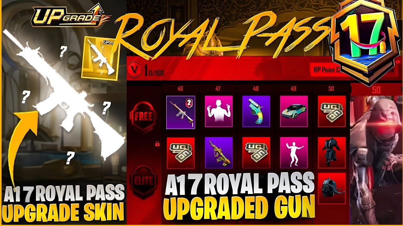 A17 Royal Pass 1 To 100 Rp Rewards | A17 Royal Pass Upgrade Skin | A17 Bonus pass Leaks | PUBGM