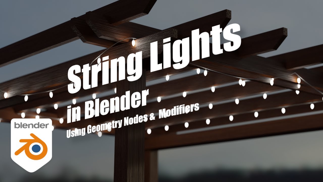 Making A String of Lights in Blender using Geometry Nodes & Modifiers