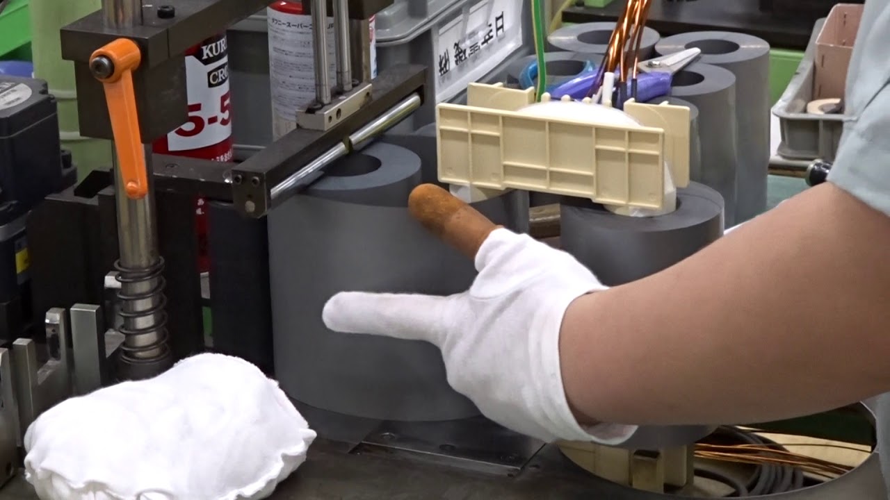 コイルボビン式巻鉄心変圧器「NCWトランス」のコア巻き作業動画！医療用・工作機械用等に使用されています 東北のトランスメーカーNIKKO ELECTRIC CO.,LTD.日幸電機株式会社(宮城県)