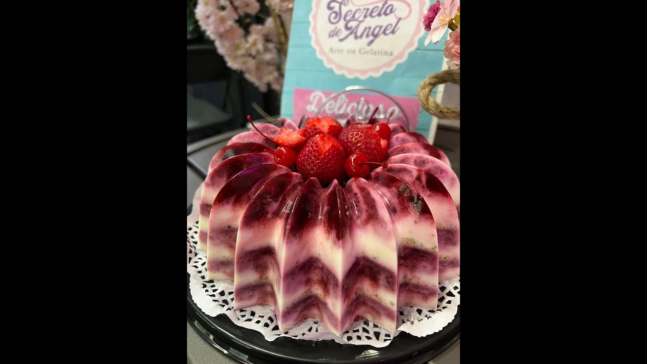 Secreto de Ángel En Vivo Receta de gelatina con yogurt de cereza.